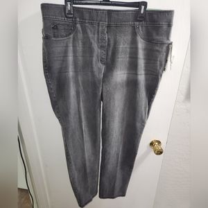 Slim Factor Stretch Ankle by Investments Plus, Grey Denim NWT 2X.